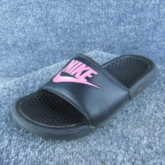 Nike Women Slide Sandal Shoes Size 7 Medium Black Synthetic‎ - Picture 1 of 10